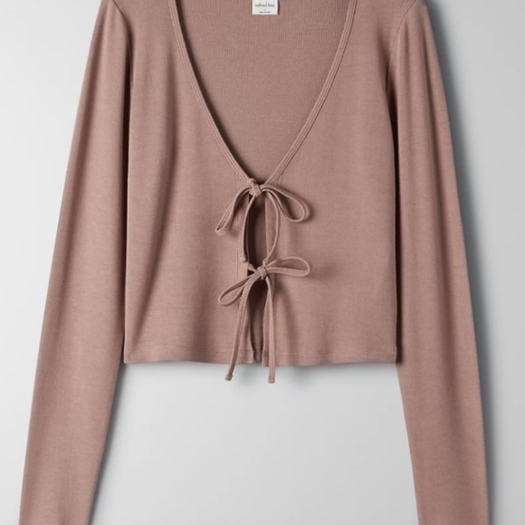 NWOT Aritzia Wilfred Free Double Tie Long Sleeve Top (Green), Xxs-Xs - Picture 6 of 6